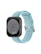 Genuine Leder Uhrenarmband Rundes Ende 20 mm Hellblau