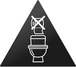 Πινακίδα Wc Μαύρη Cvp 10x10εκ Τρίγωνη "μην Πετάτε Χαρτιά"
