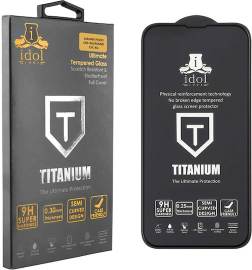 Idol 1991 0.25mm Full Glue Tempered Glass Μαύρο (Poco C85)