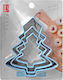 Keksausstecher Metallische Bäumchen Set=3 Stück 7x6cm 9x8cm 12x10,5cm Xmasfest 1134002