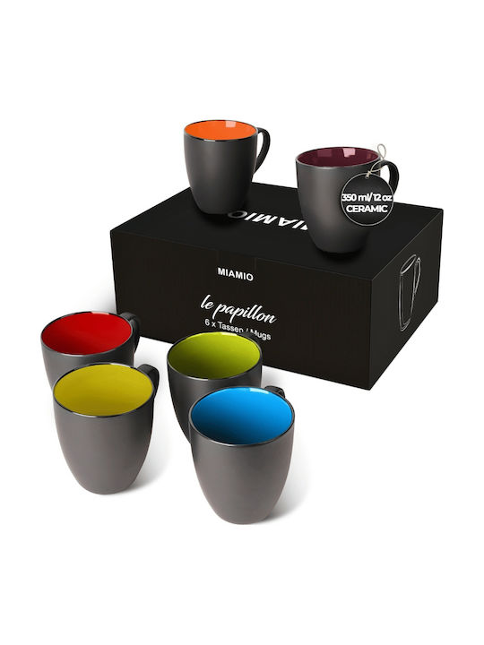 Miamio Set Căni Maro De ceramică Multicolore 350ml 6buc