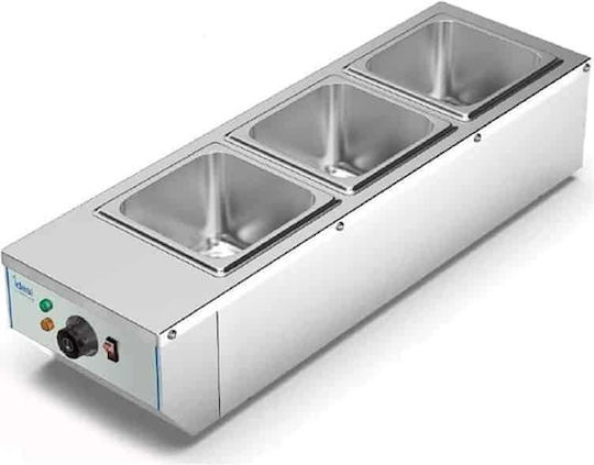 Commercial Bain Marie Chocolate Electric 3 G N 1/6 2kw 22x63x17cm Iw-23