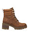 Leather Women's Ankle Boots Tabac Brown