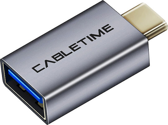 Cabletime Converter USB-C male to USB-A female Gray 1pcs 5210131038505-100