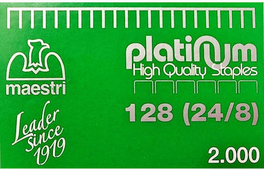 Roma Maestri Stapler Staples 128 Platinum 2000 Pieces 1003651 Rom1003651