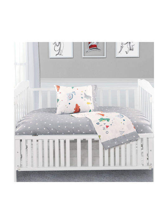 Beauty Home Baby Sheets Set Crib Cotton Satin Fitted Gray 70x140cm