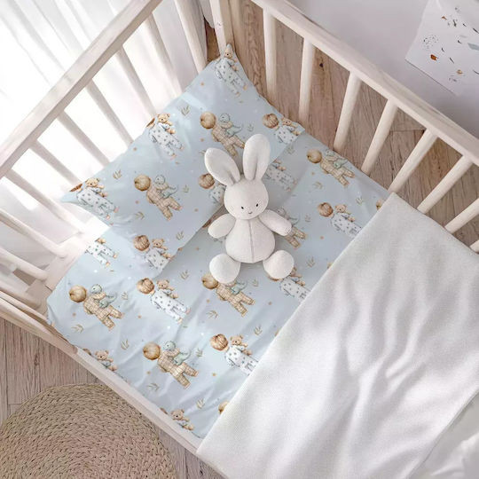 Borea Baby Sheets Set Crib Cotton Light Blue 120x160cm 3pcs