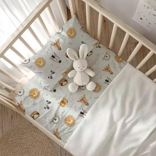 Borea Baby Sheets Set Crib Cotton Green 120x160cm