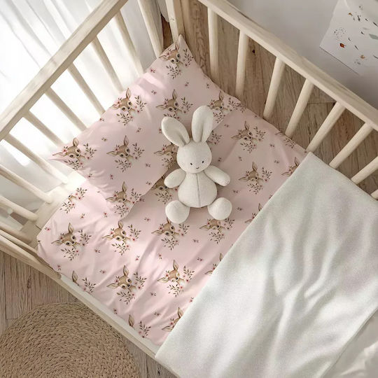 Borea Baby Sheets Set Crib Cotton Pink 120x160cm