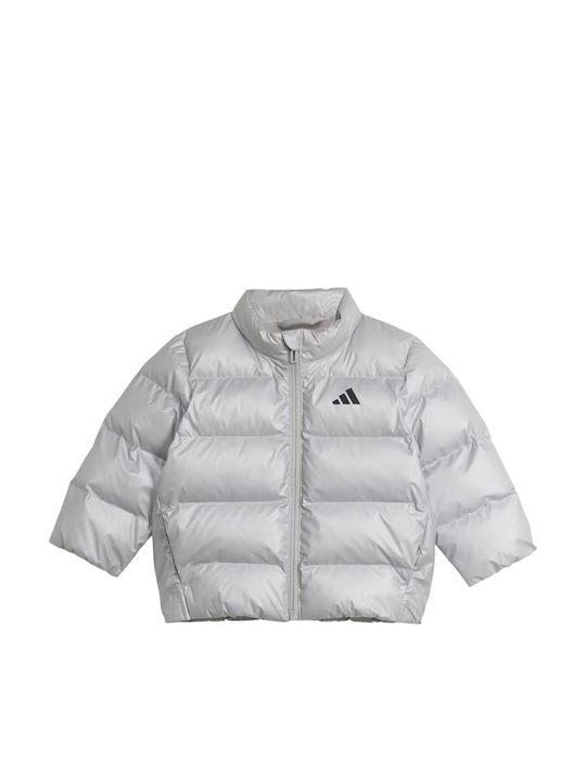 adidas Παιδικό Αθλητικό Μπουφάν Ασημί