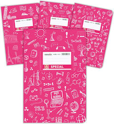 Doodle Ruled Notebook B5 50 Paper Sheets Fuchsia