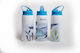 Lid Kids Water Bottle Stainless Steel with Straw Blue 360ml