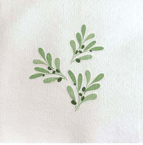 Party Napkins Dinner Olive Olivier 20x20cm Francoise Paviot 20 Pieces