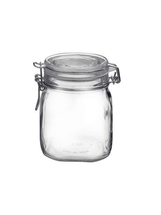 Bormioli Rocco Set of 6 General Use Vases with Airtight Lid Glass Transparent 750ml 6 Pieces