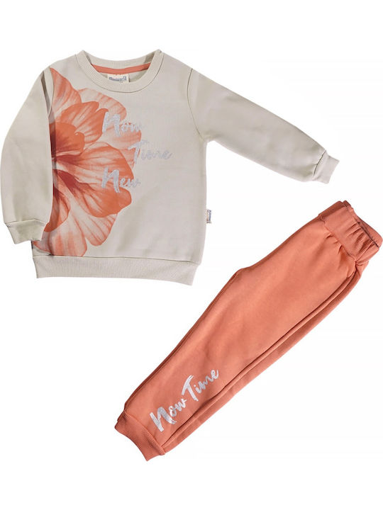 Kids Sweatpants Set Coral The Time