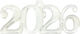 Decorative Plexi-Glass 2026 Set of 4 Pieces 4x1.8cm Silver