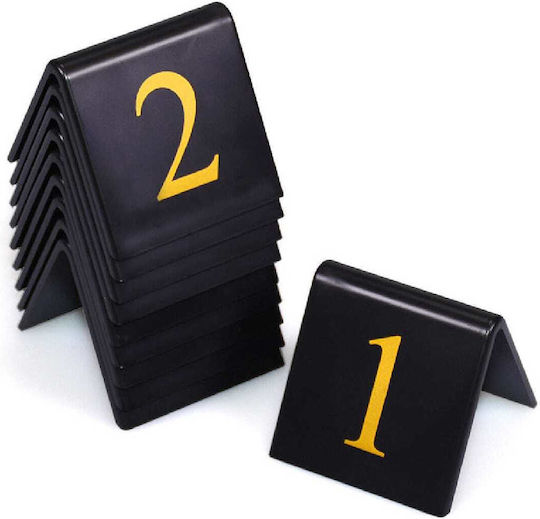 Acrylic Numbering Labels Black Gold 11-20 5×5cm Set of 10 Pieces