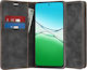 Techsuit Confy Cover Book Silicon / Piele artificială Negru (Oppo A5)