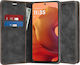 Techsuit Confy Cover Book Silicone / Synthetic Leather Black (Moto G15)