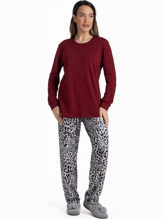 Relax Lingerie Winter Women's Pyjama Set Burgundy