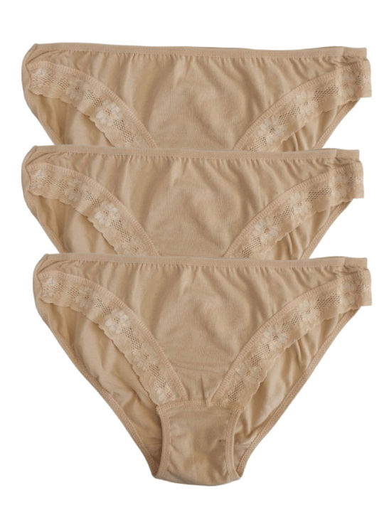 Namaldi Βαμβακερά Γυναικεία Slip 3Pack με Δαντέ...