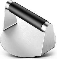 Stainless Steel Smash Burger Press Black Ergonomic Handle Φ15cm