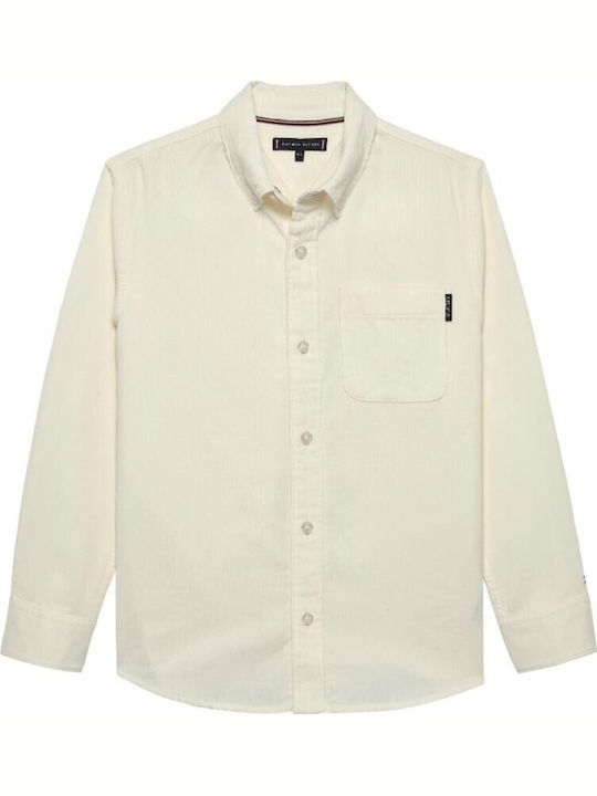 Tommy Hilfiger Kids Shirt Long Sleeve Ecru