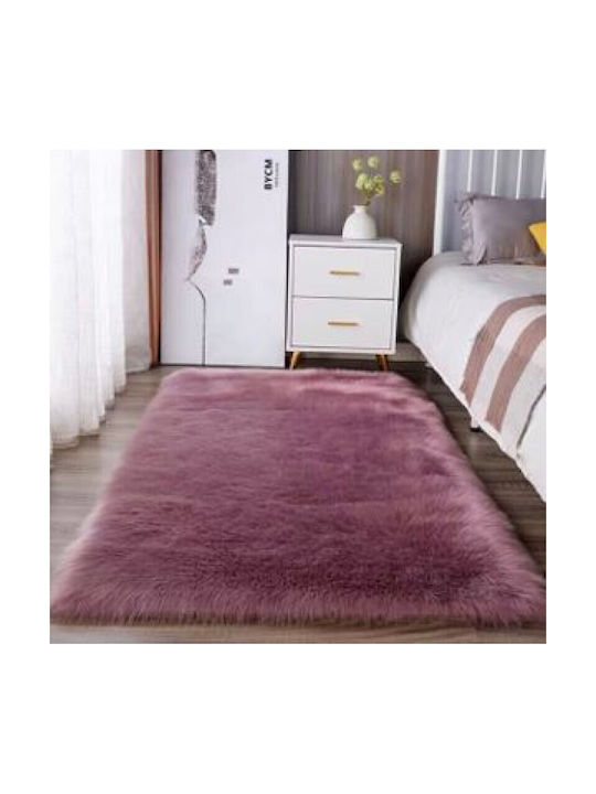 Rug Rectangular Furry Purple