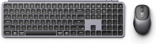 Keychron B6 Pro Combo KCBD4-GR Wireless Bluetooth Keyboard & Mouse Set Greek Compatible with Mac Gray