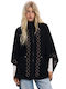 Women's Black Coat with Zipper