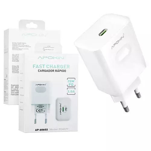Apokin Charger Without Cable with USB-C Port 25W Power Delivery Whites (PC837Y)