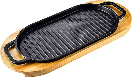 Mandi Oval Black 39x18x3cm Wooden Serving Board