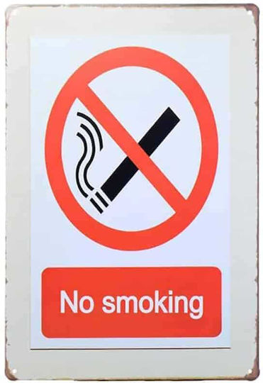 Πινακίδα No Smoking Μεταλλική Vintage 21×30εκ Tp1003