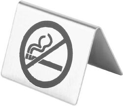 Επιτραπέζια Σήμανση Inox 18/10 No Smoking 5.5×5.5εκ Διπλής Όψεως