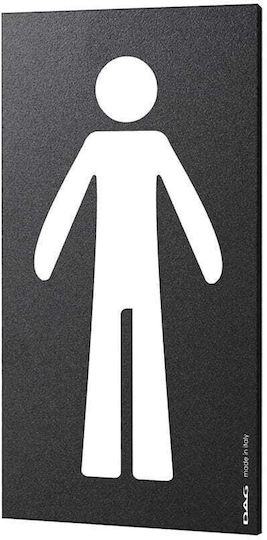 Πινακίδα Τοίχου Wc Μαύρη Man 16x9εκ 600626