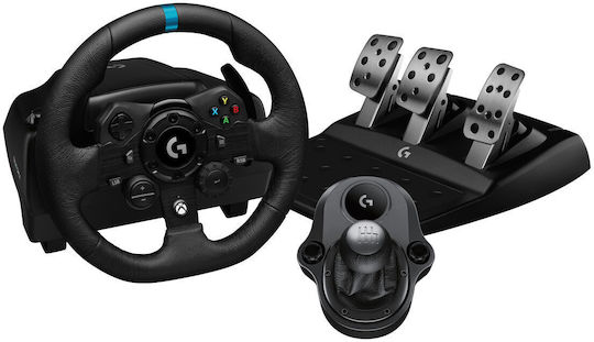 Logitech G923 + G29 Shifter Volan cu Schimbător de Viteze și Pedale pentru PC / XBOX One / Xbox Seria X/S cu 900° Grade de Rotire