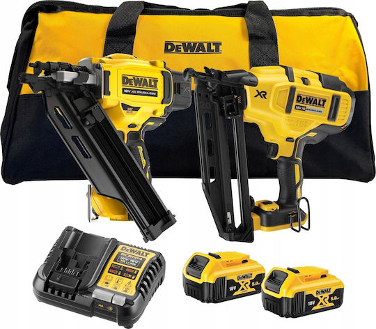 DEWALT DCK246P2 Set Stapler Brushless 18V with 2 Batteries 5Ah and Case