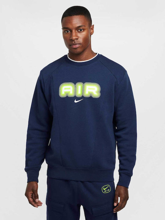 nike hybrid crew sweatshirt blue