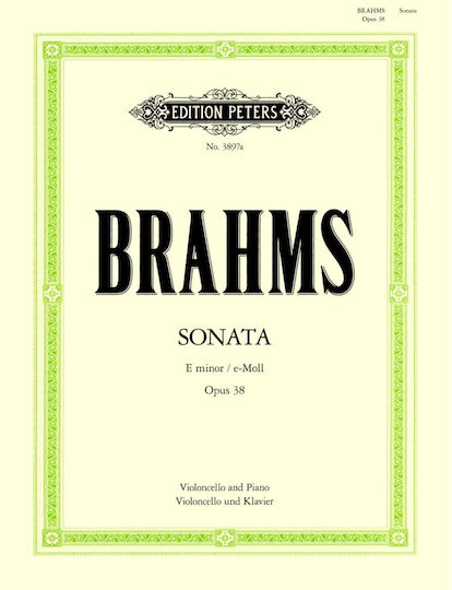 Edition Peters Brahms Johannes Σονάτα No.1 Μι Ελάσσονα Op 38