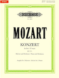 Edition Peters Mozart W.a Κοντσέρτο Μι Υφεση Μείζονα Kv 271 Πιάνο & Ορχήστρα Μεταγραφή 2 Πιάνα Urtext