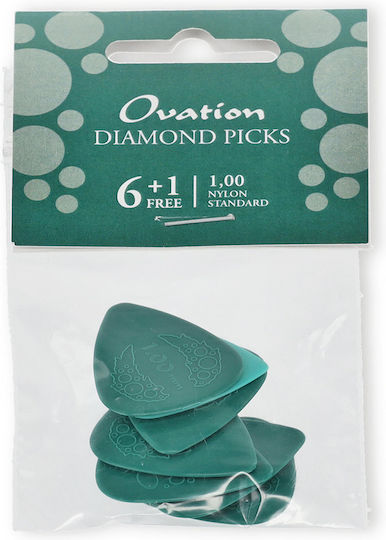 Ovation Pick Diamond Picks Nylon Standard 351 1.00mm Teal Green