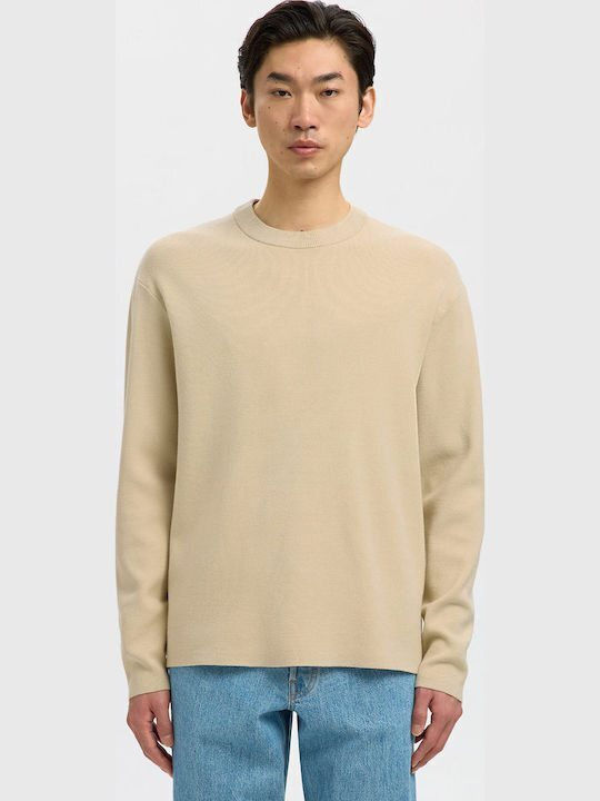 Selected Crew Neck Μπλούζα Oatmeal (μπεζ)