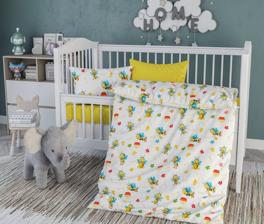 MayHome Σετ Σεντόνια Ημίδιπλα Βαμβακερά Κίτρινο 180x240cm
