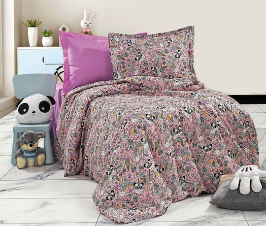 MayHome Bettwäsche-Set Einzel Baumwolle Lila 160x240cm