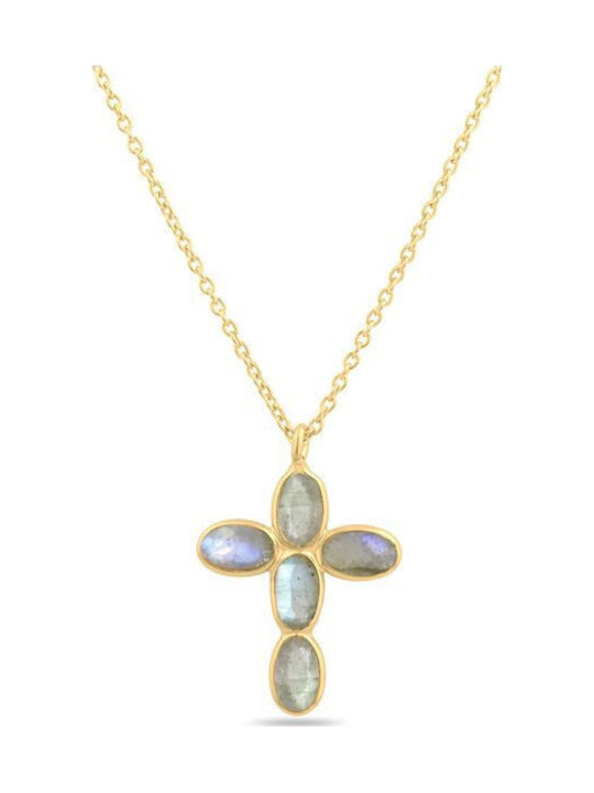 Paraxenies Cross from Gold Plated Silver with Chain