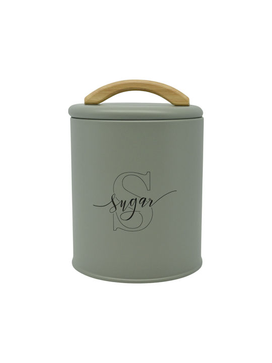 Ankor Sugar Jar with Metallic Green Lid 11x11x15cm 1 Piece