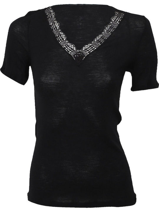 Short Sleeve Black Women's T-Shirt