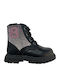 Leather Kids Boots with Zipper Black