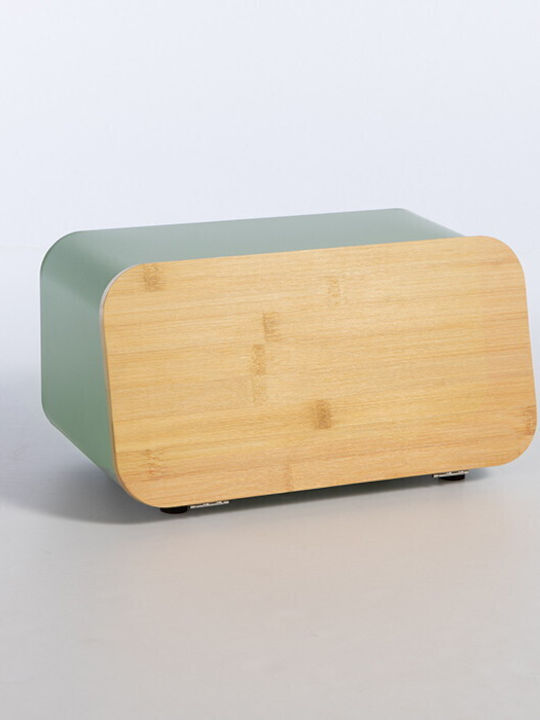 Nef-Nef Homeware Bread Basket with Lid Metallic Green 34.5x19x17cm