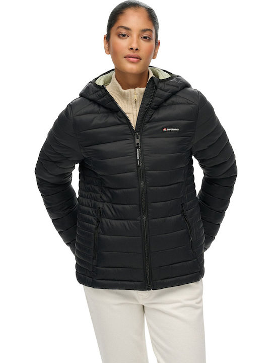 Superdry Fuji Damen Puffer Jacke für Winter Black